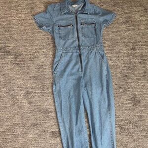 Topshop Light Blue Denim Jumpsuit